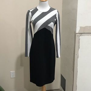 Shoshanna black & white fitted dress size 6